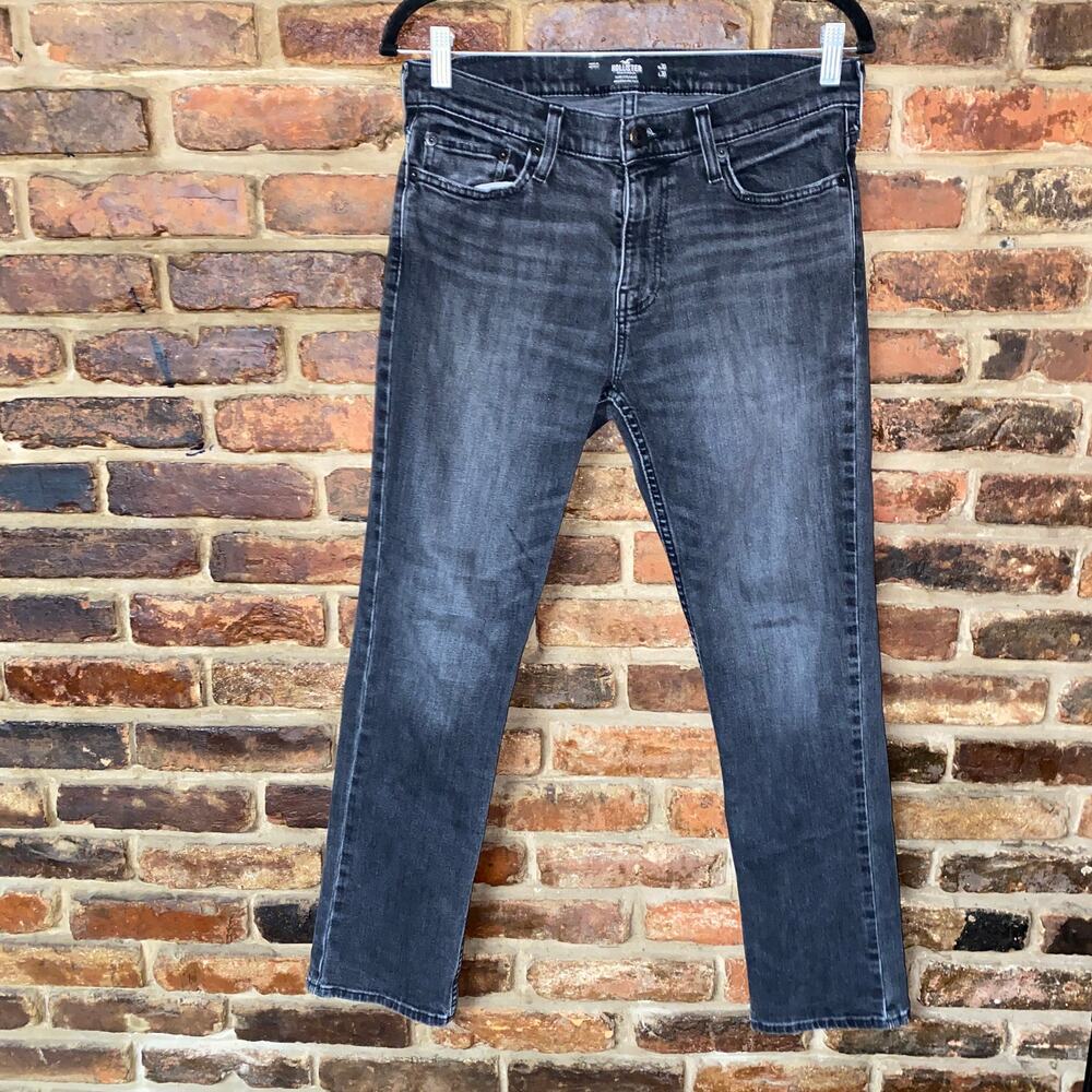 Hollister Black Wash Denim Epic Flex Slim Straight Jeans Men's Size 30x30